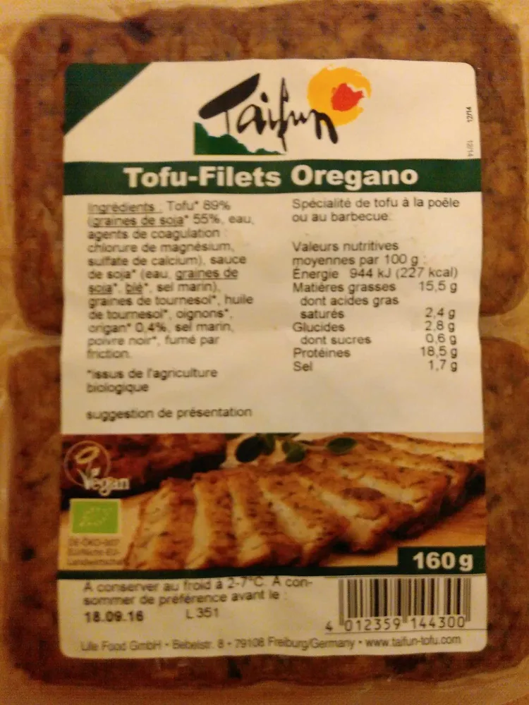Tofu-Filets Oregano
