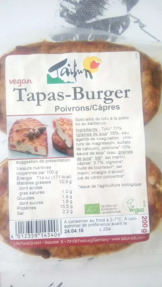 Tapas-Burger poivrons/Câpres