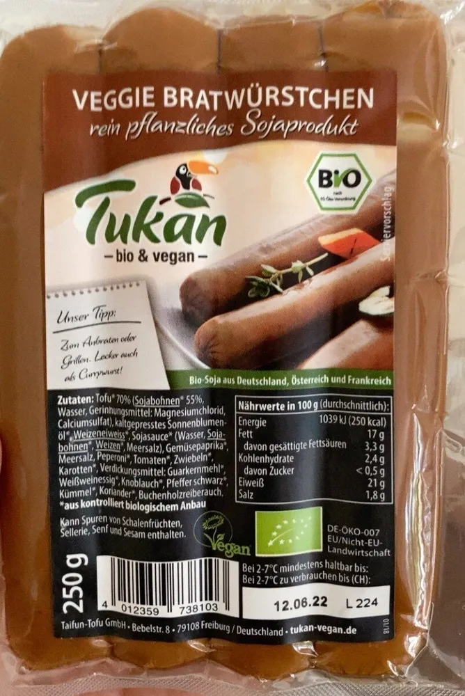 Veggie Bratwürstchen (rein pflanzliches Sojaprodukt)