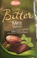Edel Bitter Minz Blätter Schokolade
