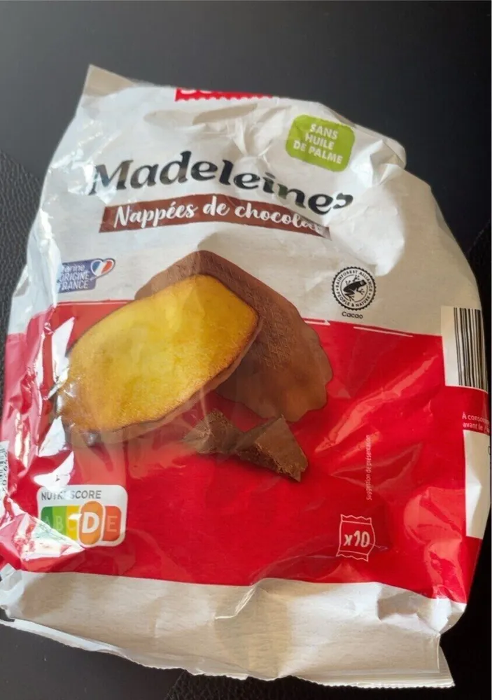 Madelaine nappe de chocolat