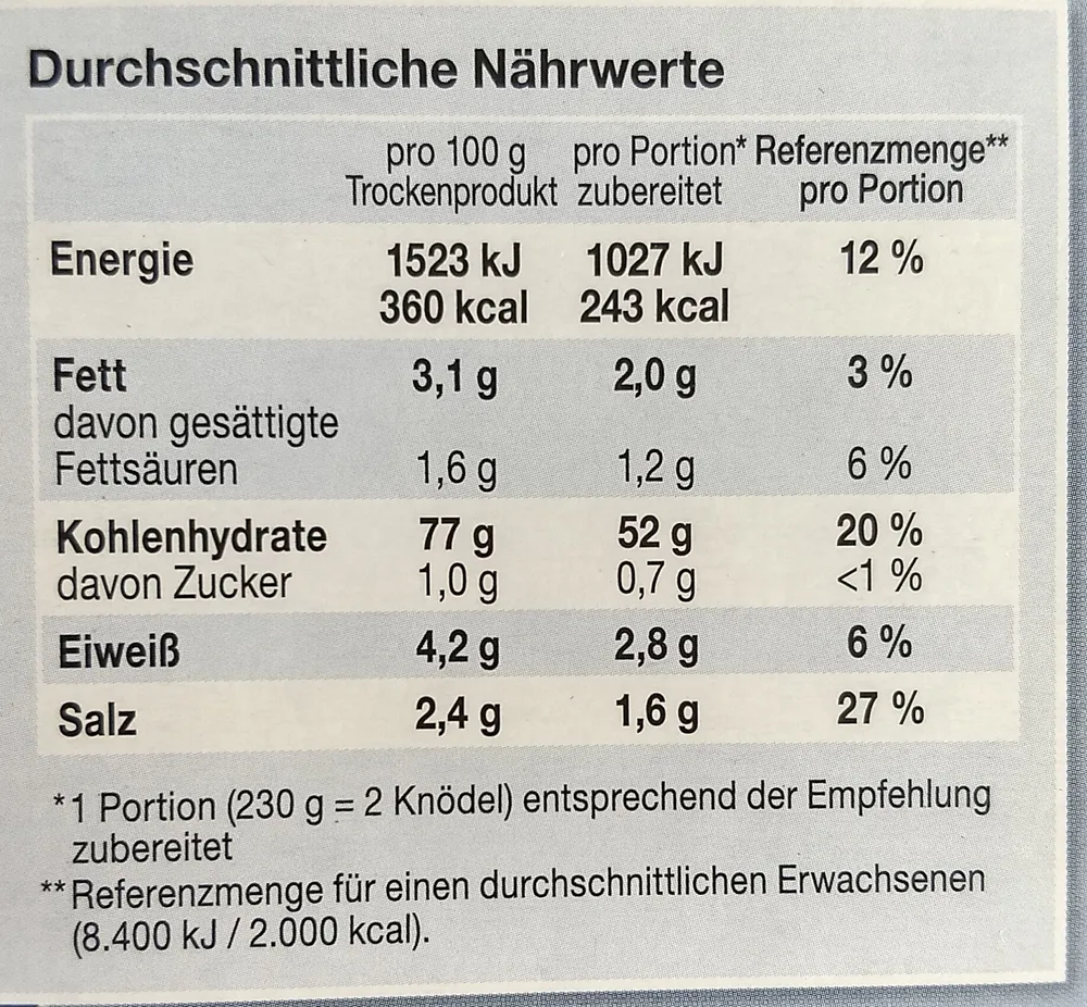 Knödel halb & halb 6