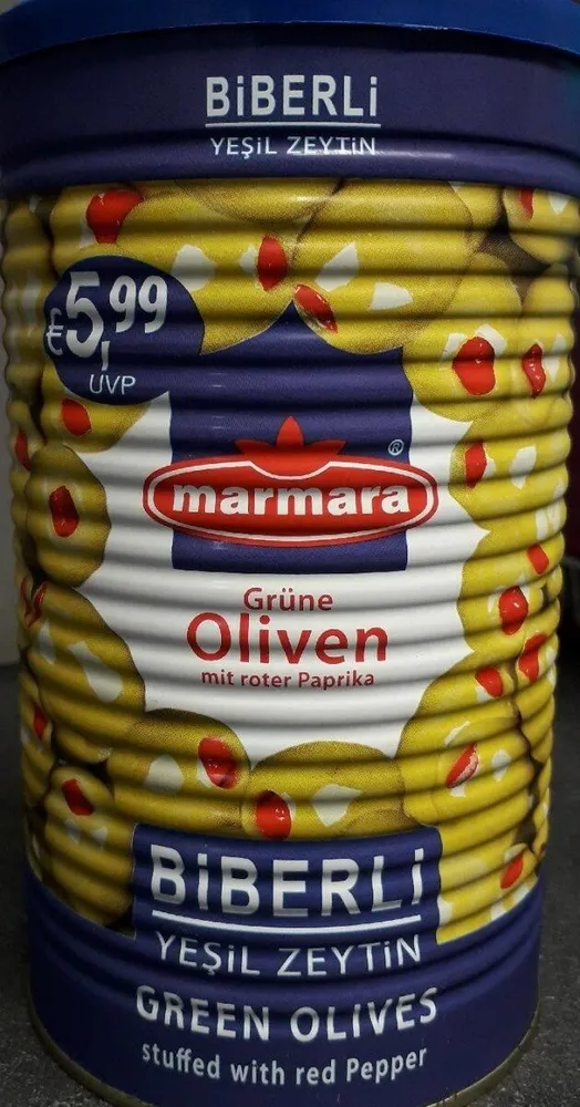 Green olive red pepper