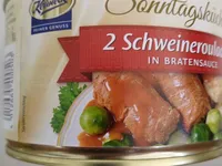 2 Schweinerouladen in Bratensauce