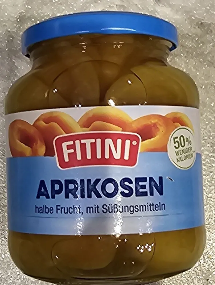 Aprikosen halbe Frucht, mit Süßungsmitteln