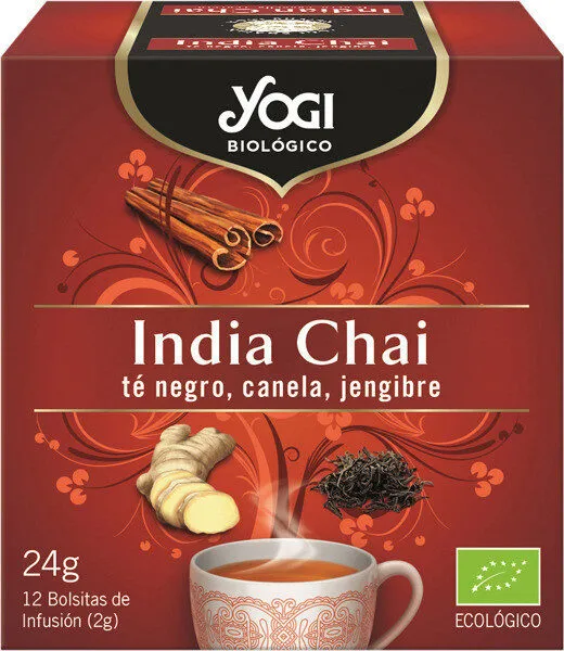 India chai té negro con canela y jengibre ecológico,