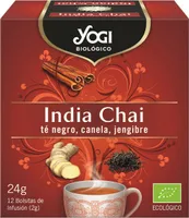 India chai té negro con canela y jengibre ecológico,