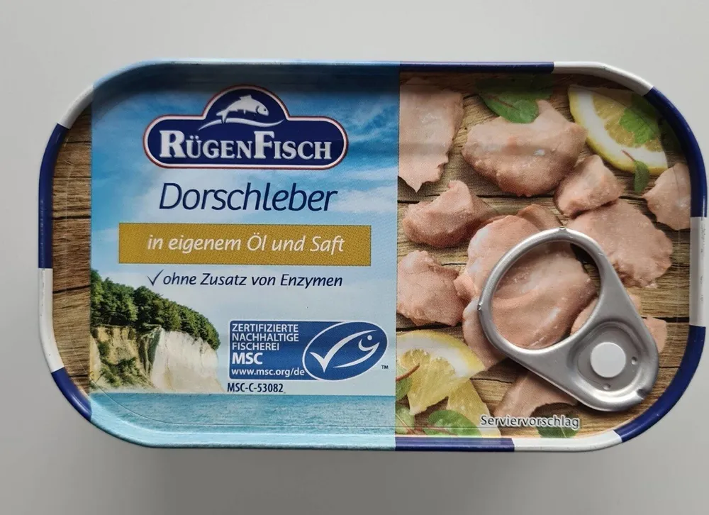 Dorschleber in eigenem Öl und Saft