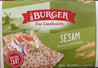 Burger Landknäcke Sesam 4012970011791 Roggenvollkorn-Knäckebrot mit Sesam