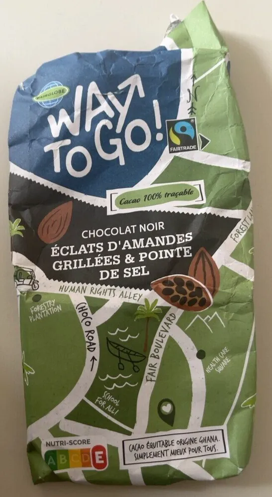Chocolat noir eclats d’amande grillées et pointe de sel