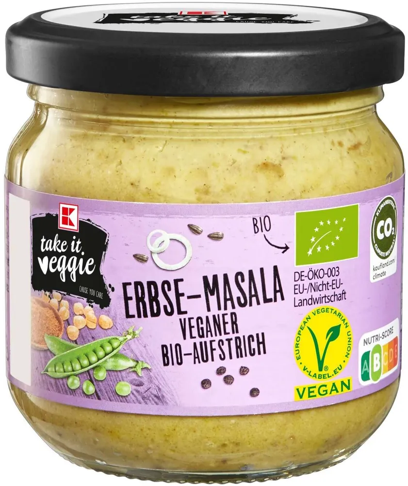 Erbse-Masala veganer Bio-Aufstrich