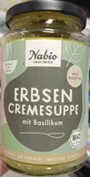 Erbsensuppe mit Basilikum