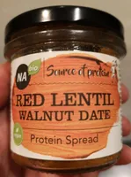 Red Lentl walnut date protein spread