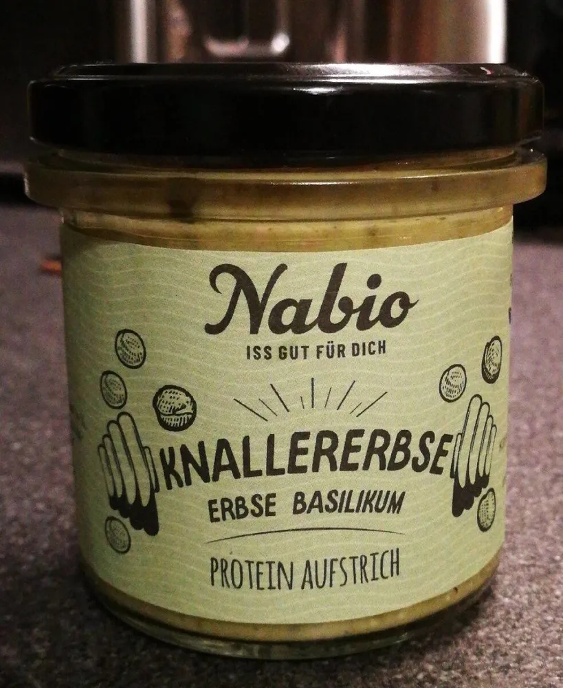 Knallererbse Erbse Basilikum Aufstrich