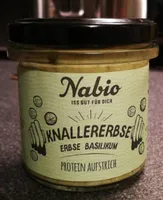 Knallererbse Erbse Basilikum Aufstrich