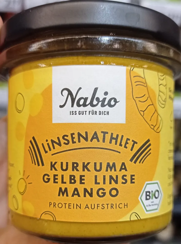Linsenathlet Kurkuma Gelbe Linse Mango Protein Aufstrich