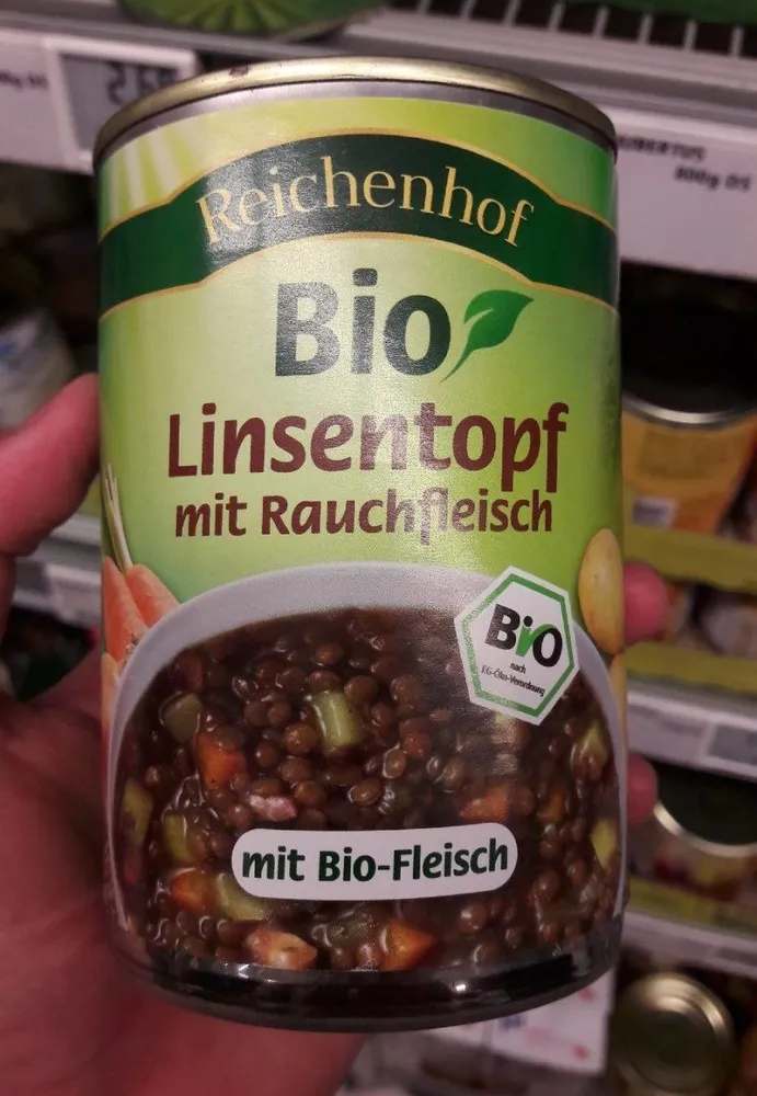 Linsentopf mit rauchfleisch