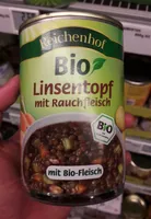 Linsentopf mit rauchfleisch