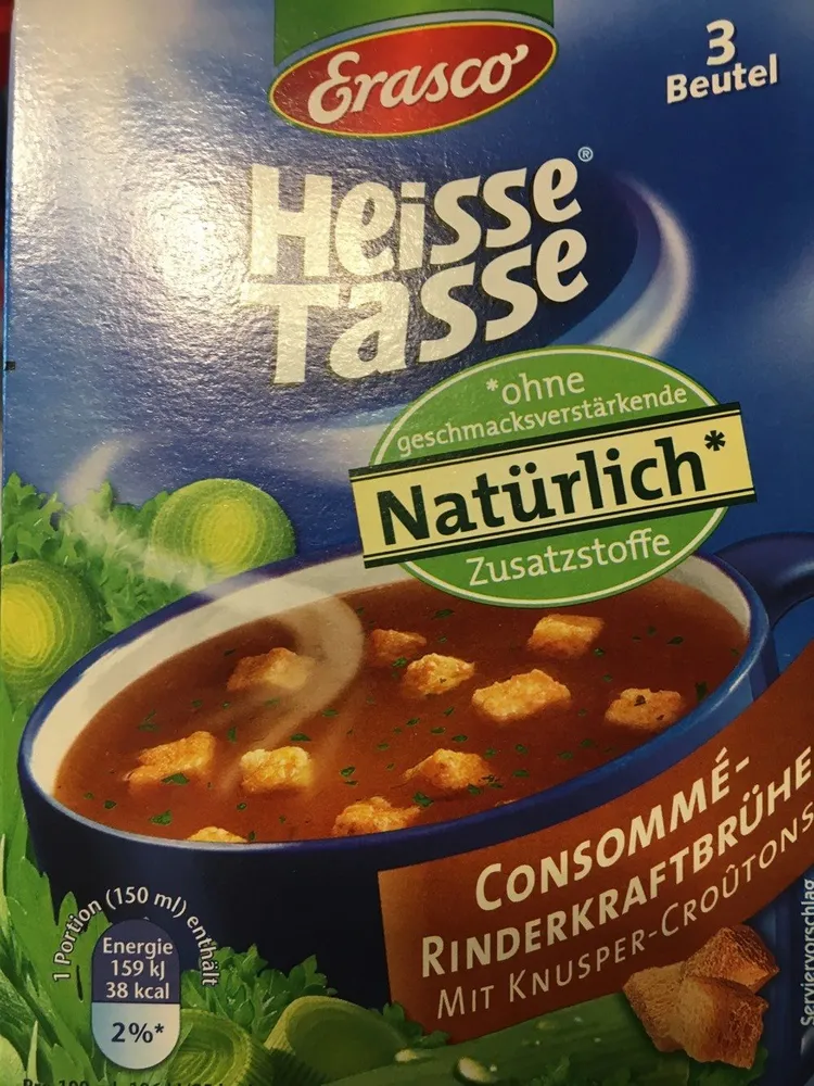 Heisse Tasse Rinderkraftbrühe