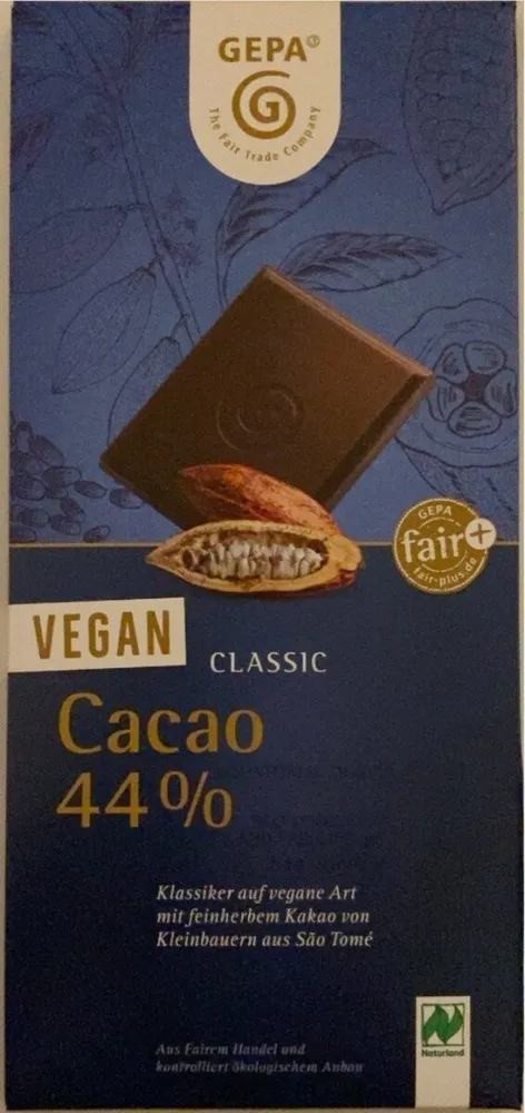 Bio vegane Schokolade 44% Kakao