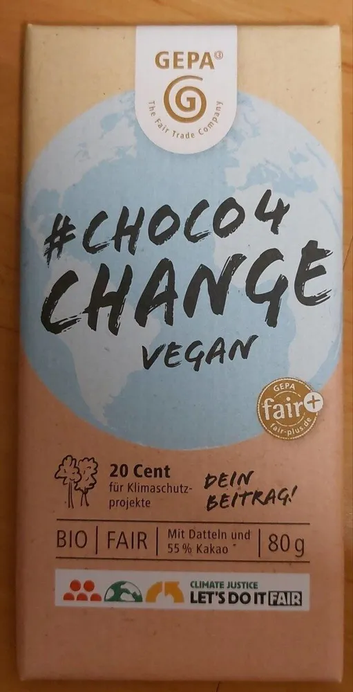 #choco 4 change vegan mit Datteln und 55% Kakao