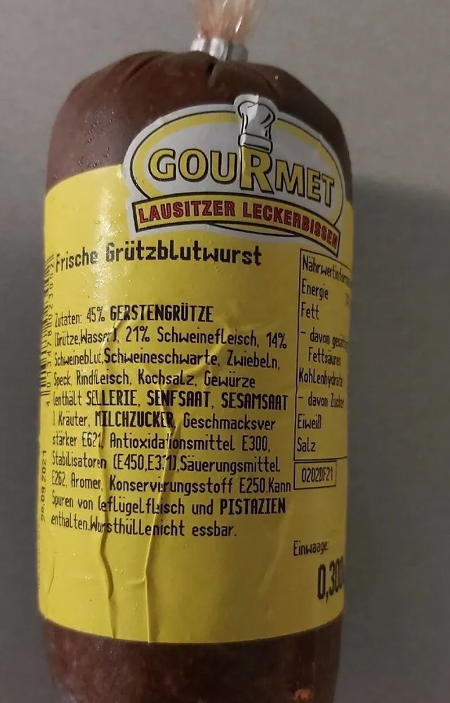 Frische Grützblutwurst