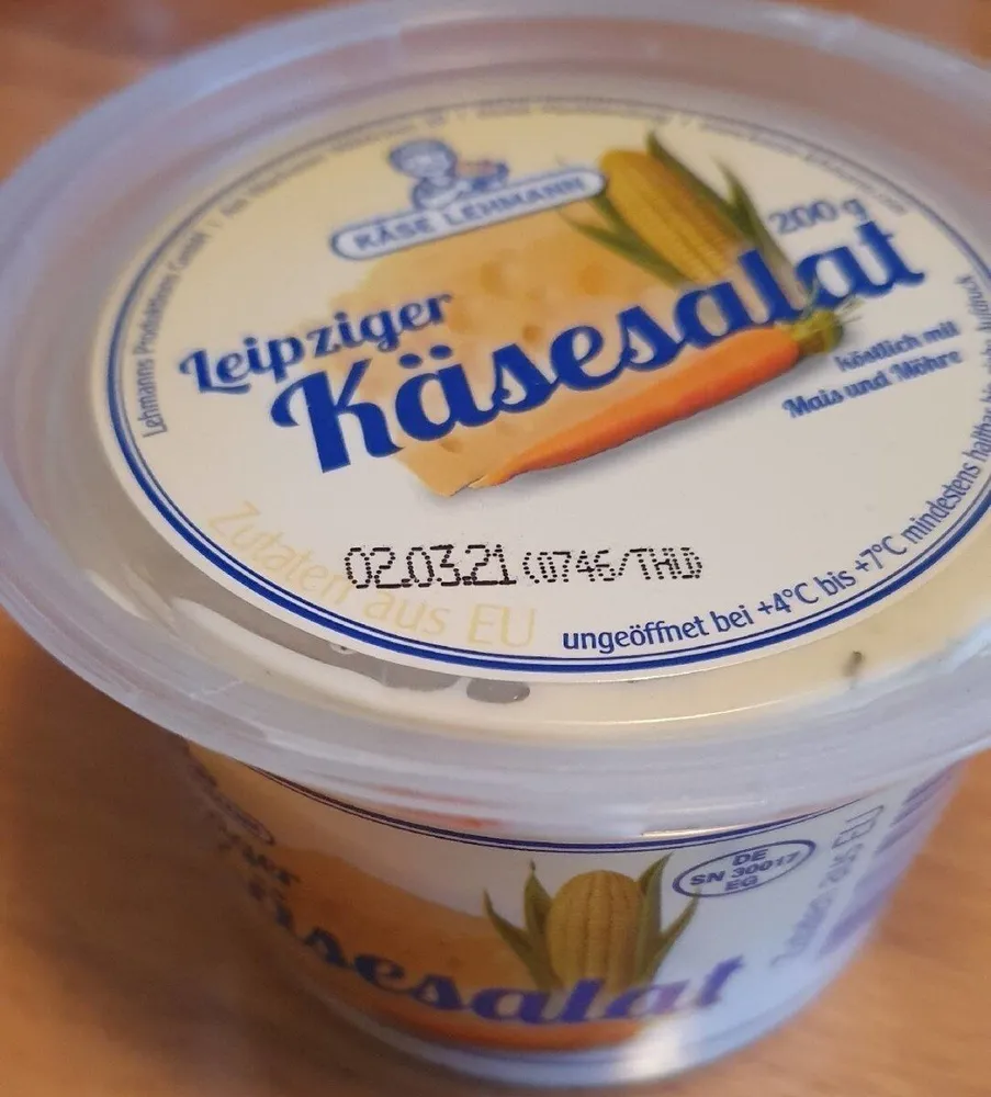 Leipziger Käsesalat köstlich mit Mais und Möhre