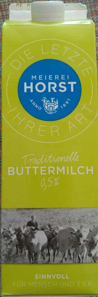 EDEKA Meierei Horster Buttermilch 0,5% 1l Buttermilch, 0,5% Fett 1l 1.69€