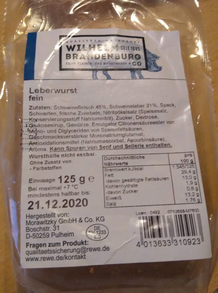 Leberwurst fein