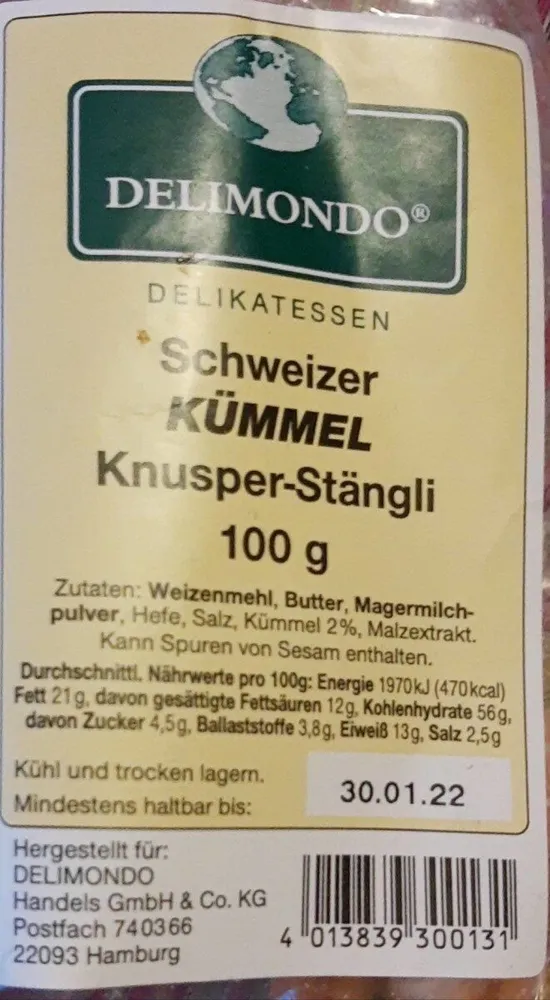 Schweizer Kümmel Knusper-Stängli