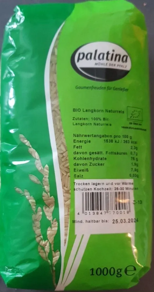 Bio Langkorn Naturreis