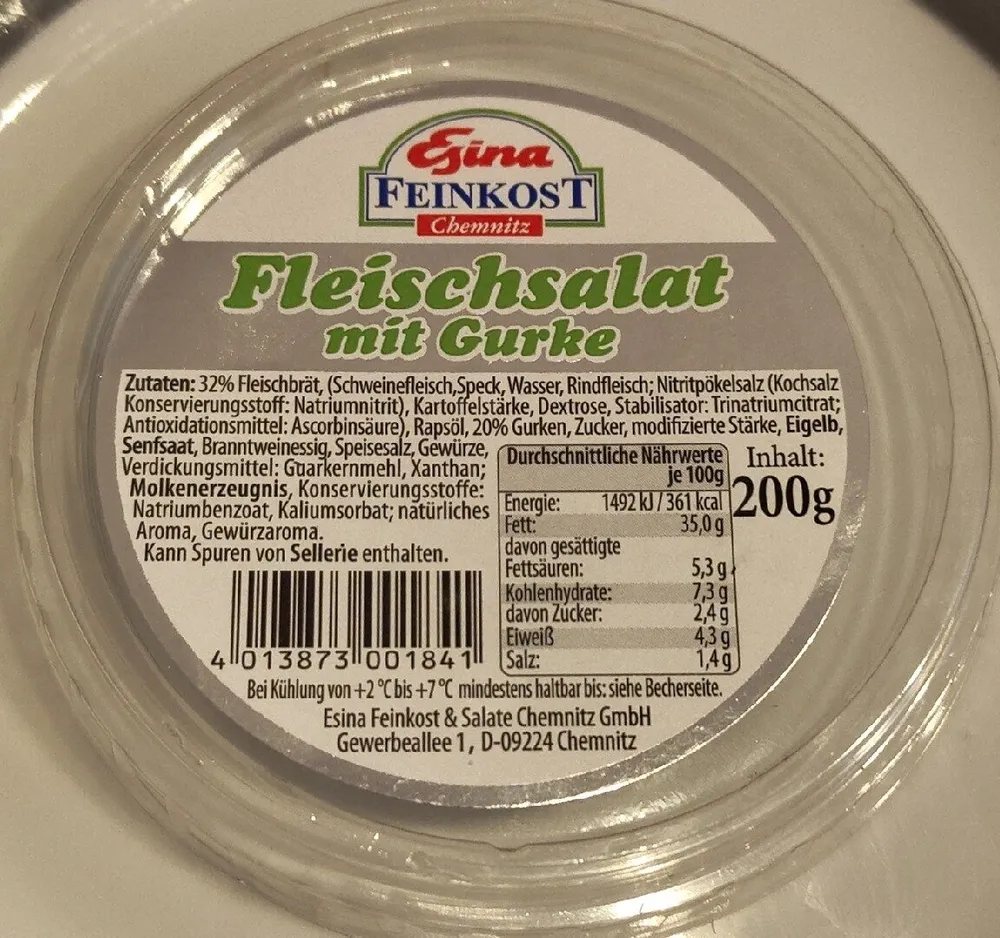 Fleischsalat mit Gurke
