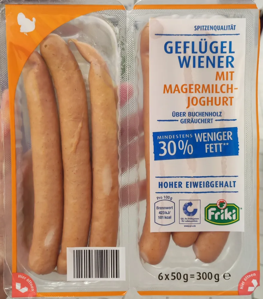 Geflügel Wiener mit Magermilchjoghurt