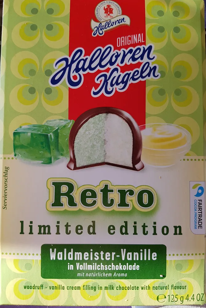 Halloren Kugeln Retro limited edition Waldmeister-Vanille