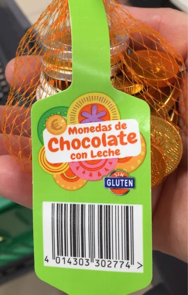 Monedas de chocolate con leche