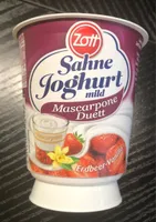 Sahne Joghurt mild Mascarpone Duett Erdbeere-Vanilla