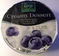 Creamy dessert borůvka, jahoda, višeň, broskev a maracuja