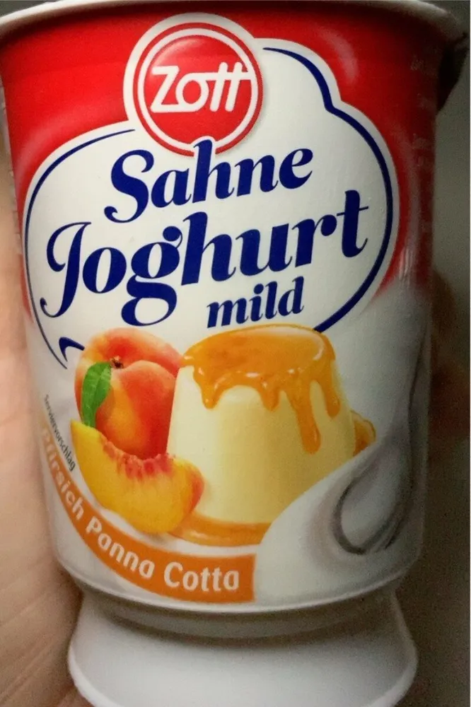 Zott Sahne Joghurt Panna Cotta Pfirsich 401450051869 Sahnejoghurt mild (10% Fett im Milchanteil) mit Pfirsichen und Panna Cotta5