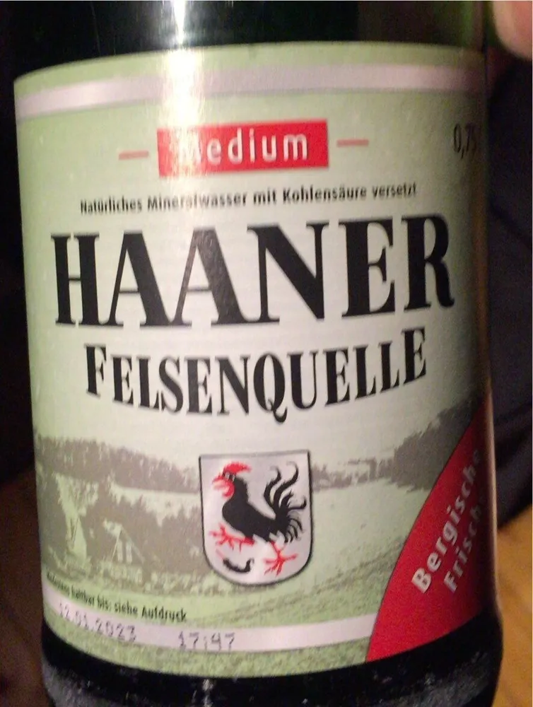 Haaner Felsenquelle Mineralwasser Medium