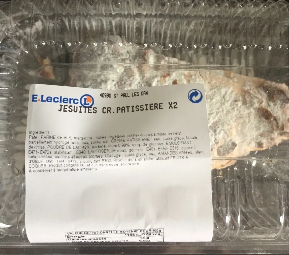 Jesuites crème patissiere