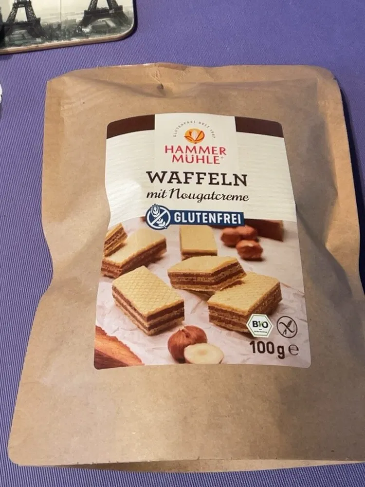 Waffeln mit Nougatcreme, glutenfrei