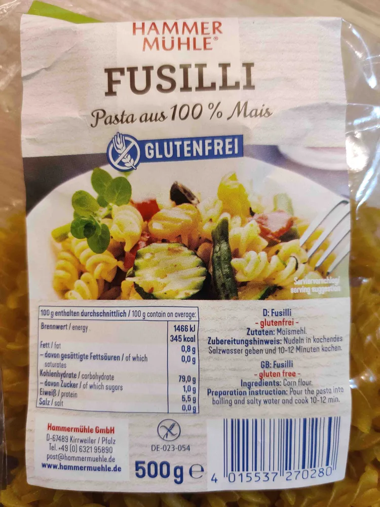 Fussili Glutenfrei