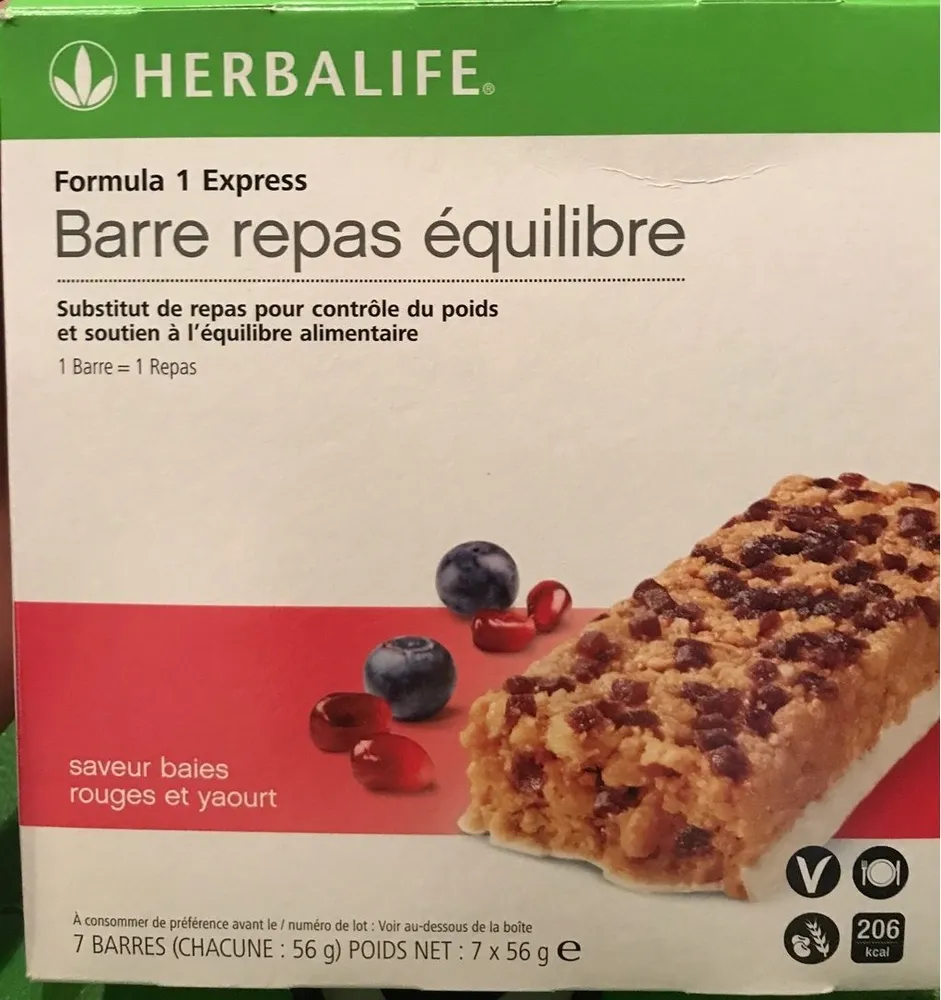 Barre repas équilibre