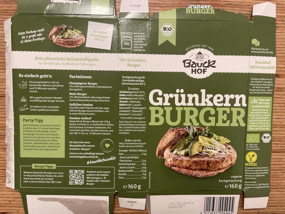 Grünkern Burger