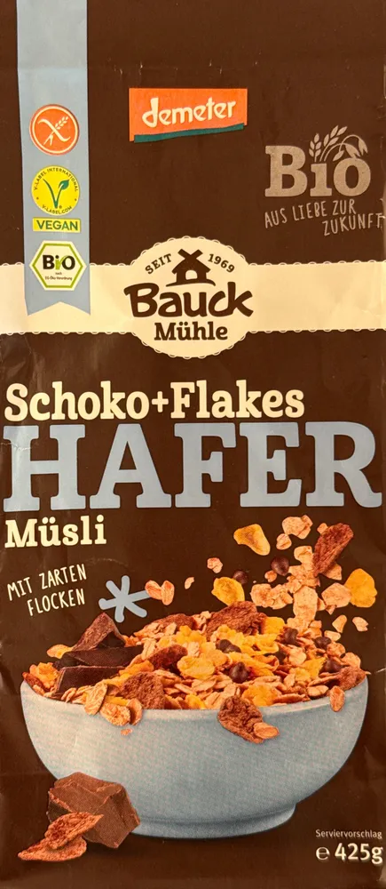 Schoko+Flakes Hafer Müsli Bio