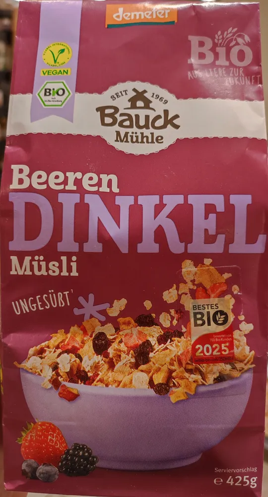Beeren Dinkel Müsli Ungesüsst
