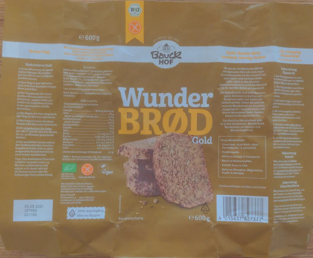 WunderBRØD Gold Backmischung