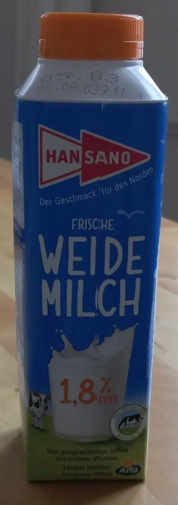 Frische Weide Milch 1,8%