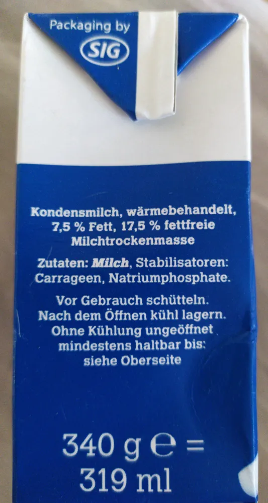 Kondensmilch 7.5% Fett