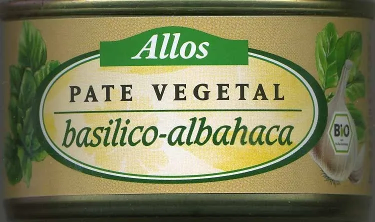 Paté vegetal ecológico basilico-albahaca